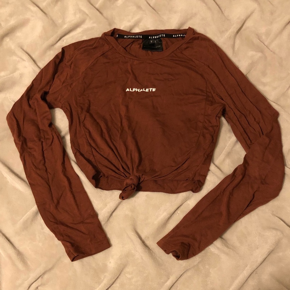 Aspire Long Sleeve Tie Top - Cinnamon - Small